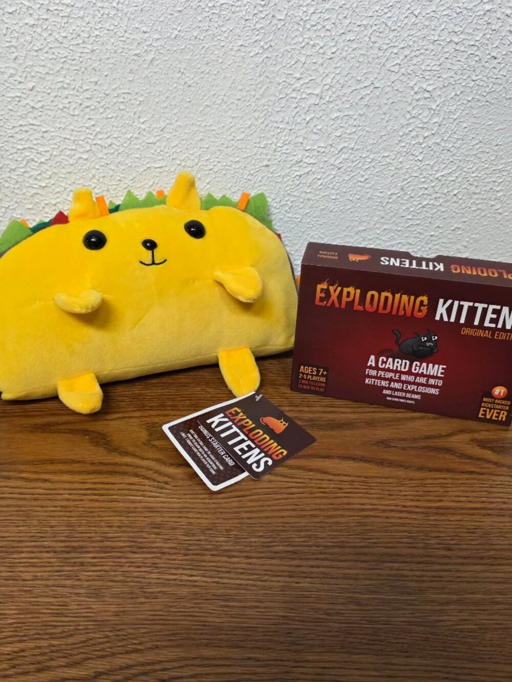 Card Game Exploding Kittens with Plush 10" x 3" - New